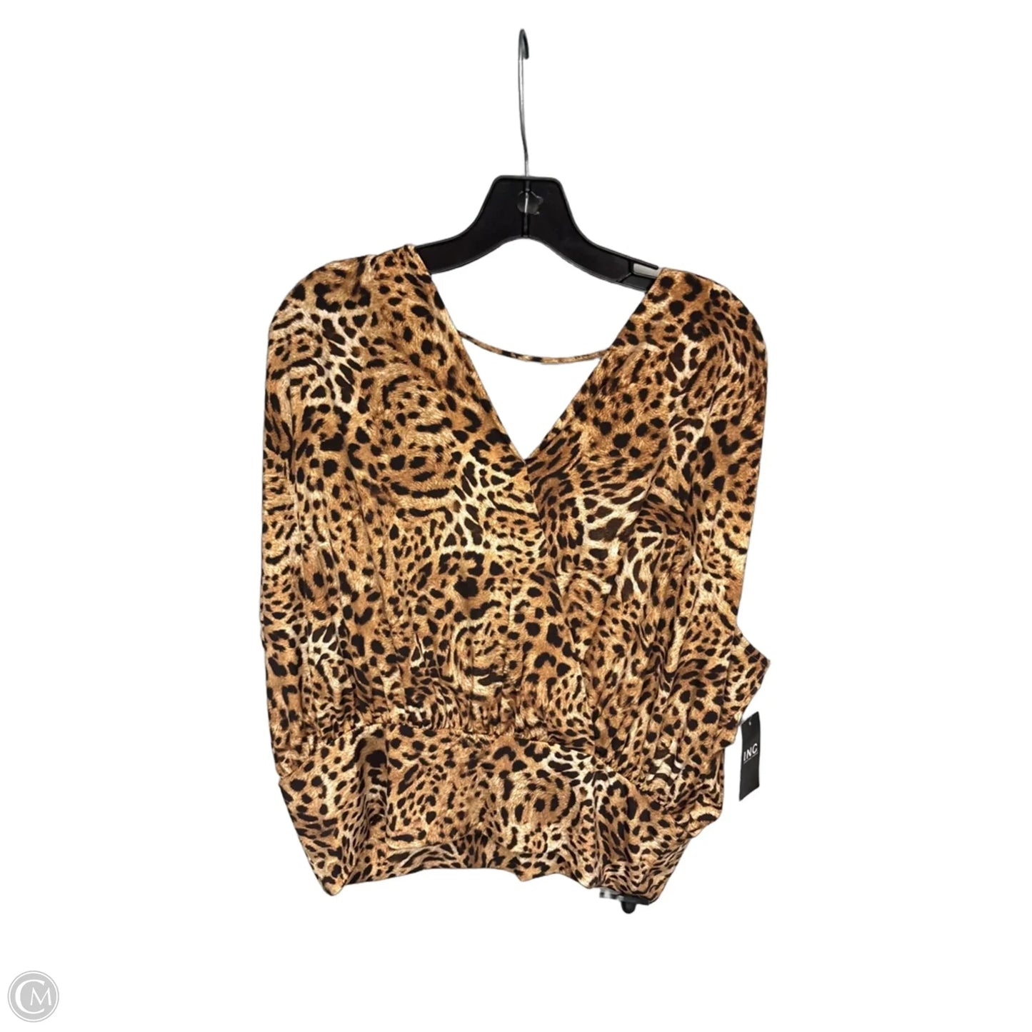 Top Sleeveless By Inc In Animal Print, Size: L