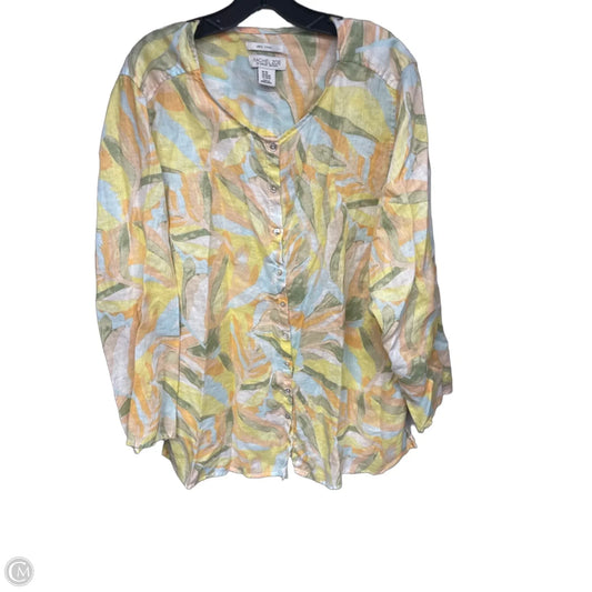 Top Long Sleeve By Rachel Zoe In Orange & Yellow, Size: 3x