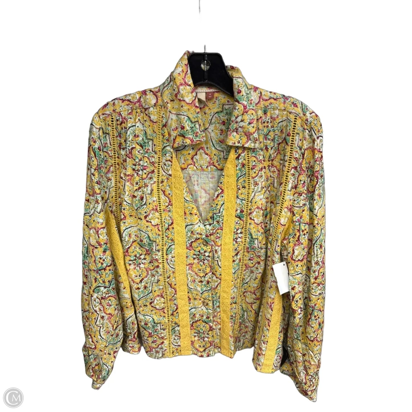 Top Long Sleeve By Pilcro In Yellow, Size: M
