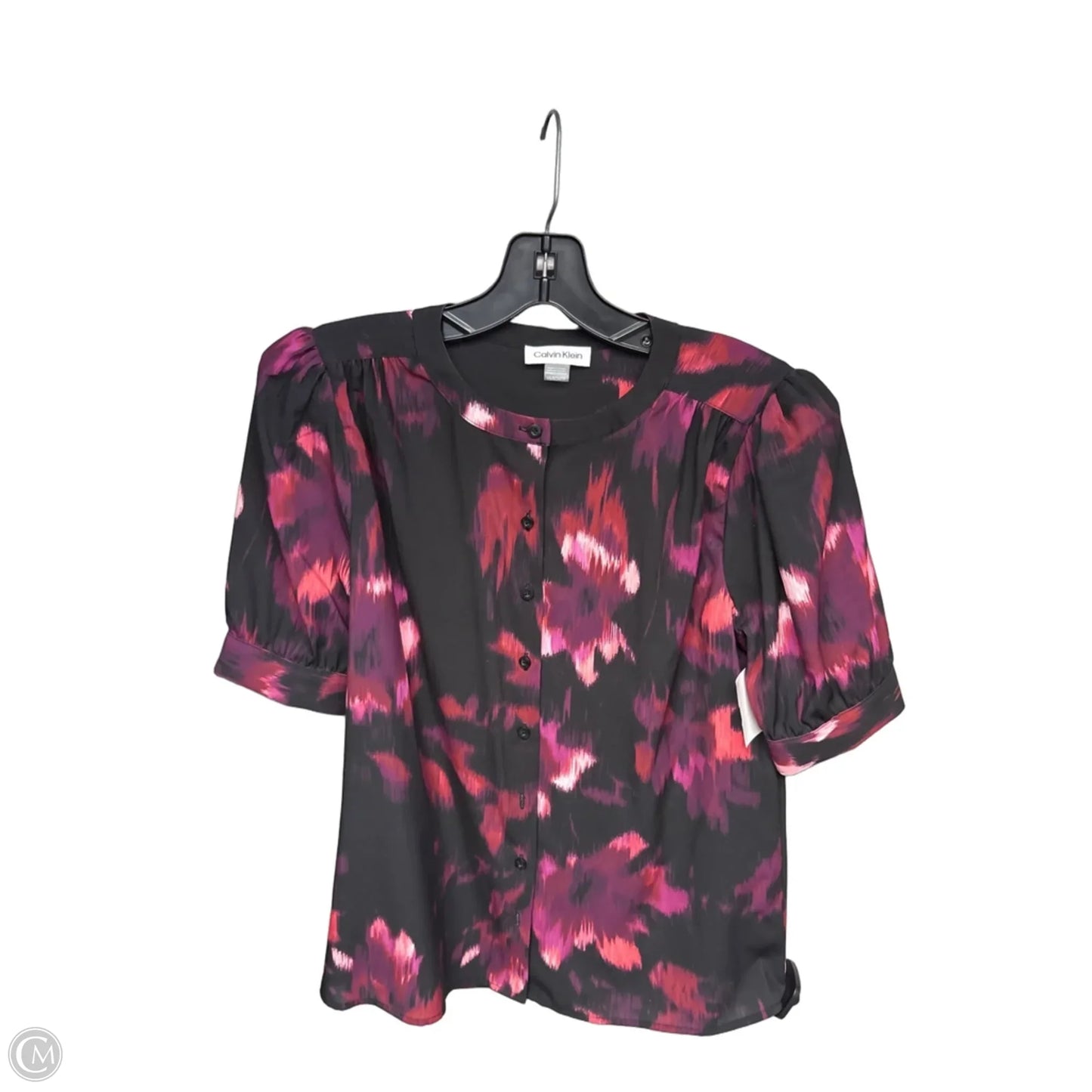 Top Short Sleeve By Calvin Klein In Black & Pink, Size: Xs