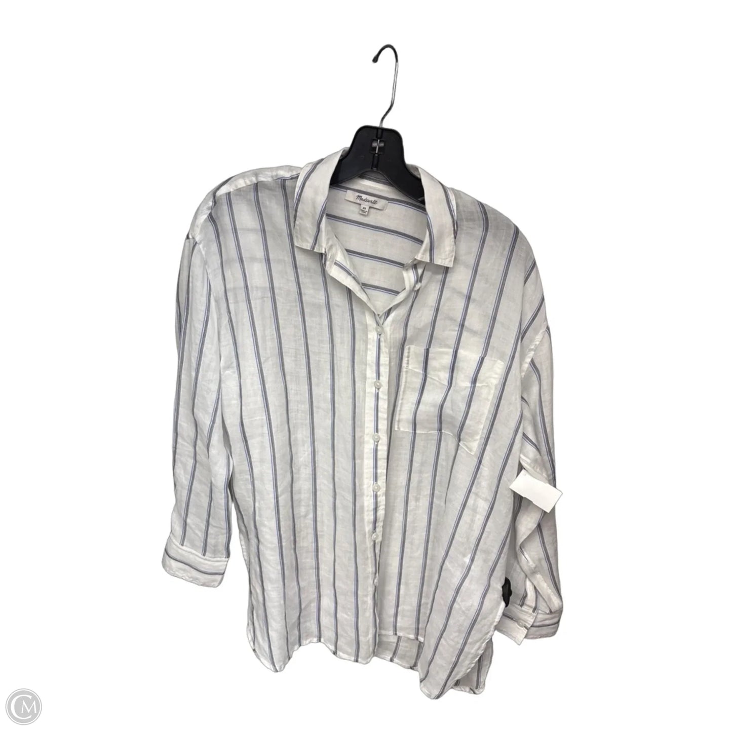 Top Long Sleeve By Madewell In Striped Pattern, Size: Xs