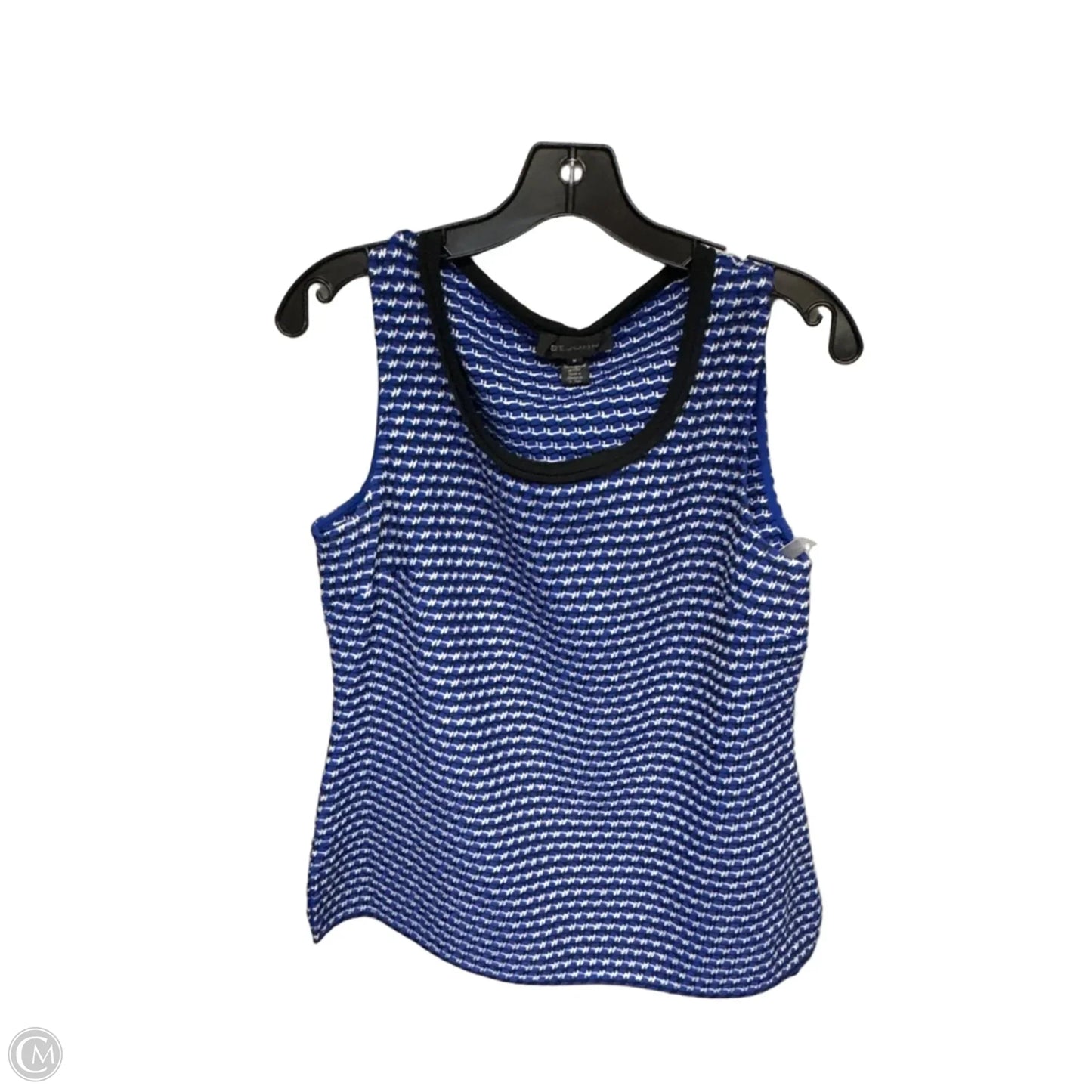 Top Sleeveless By St. John In Blue & White, Size: M