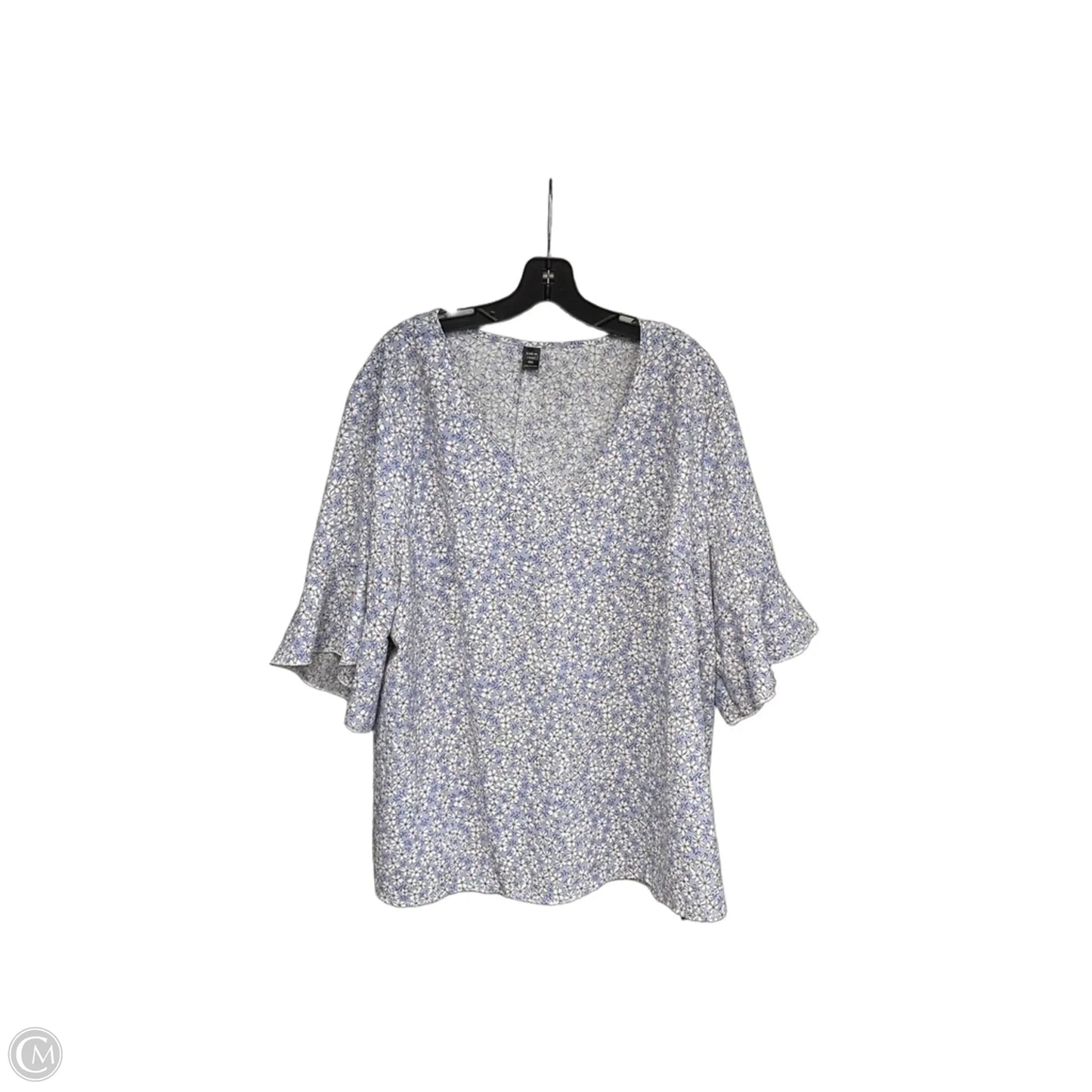 Top Short Sleeve By Shein In Purple & White, Size: 4x