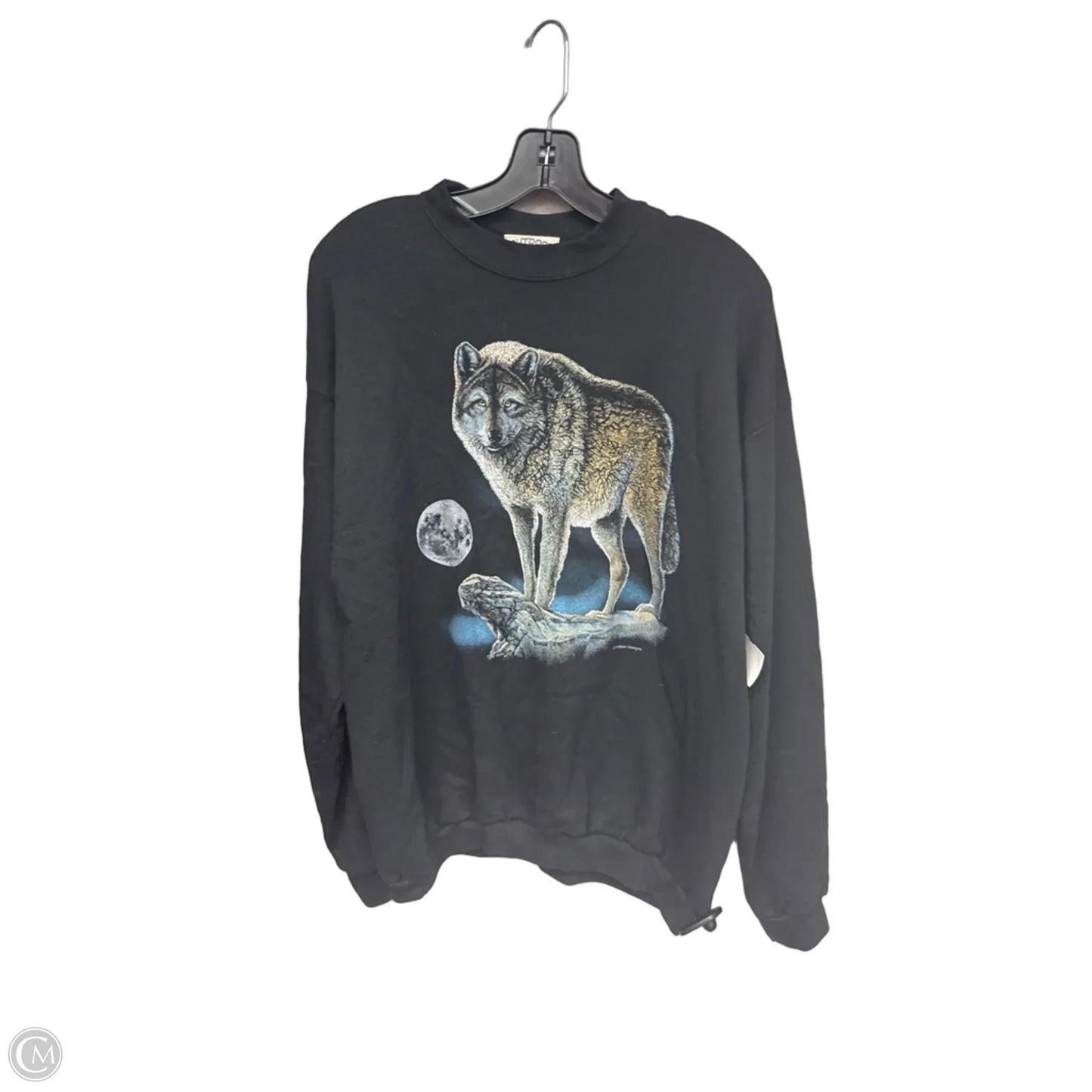 Sweatshirt Crewneck By Clothes Mentor In Black, Size: Xl