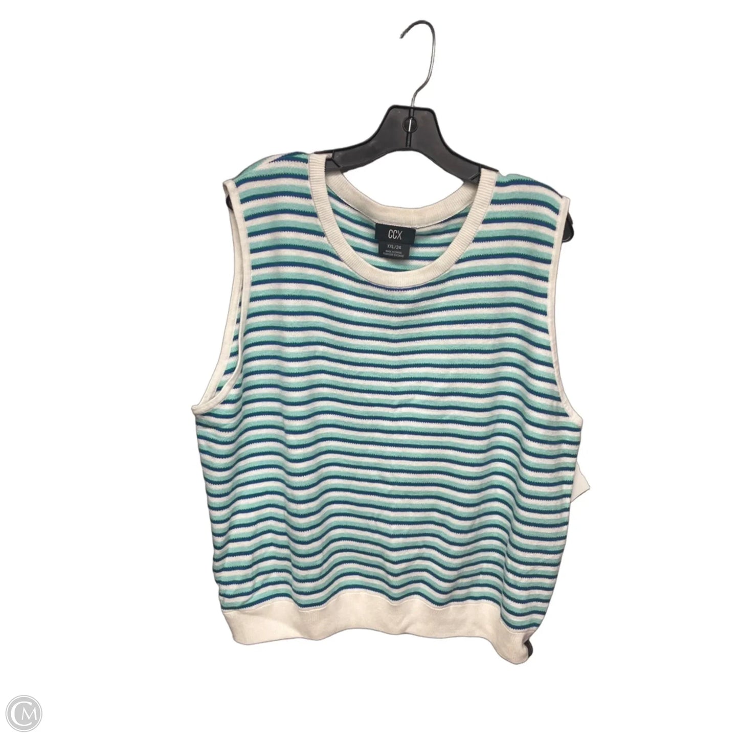 Top Sleevless By Clothes Mentor In Blue & Green, Size: Xxl