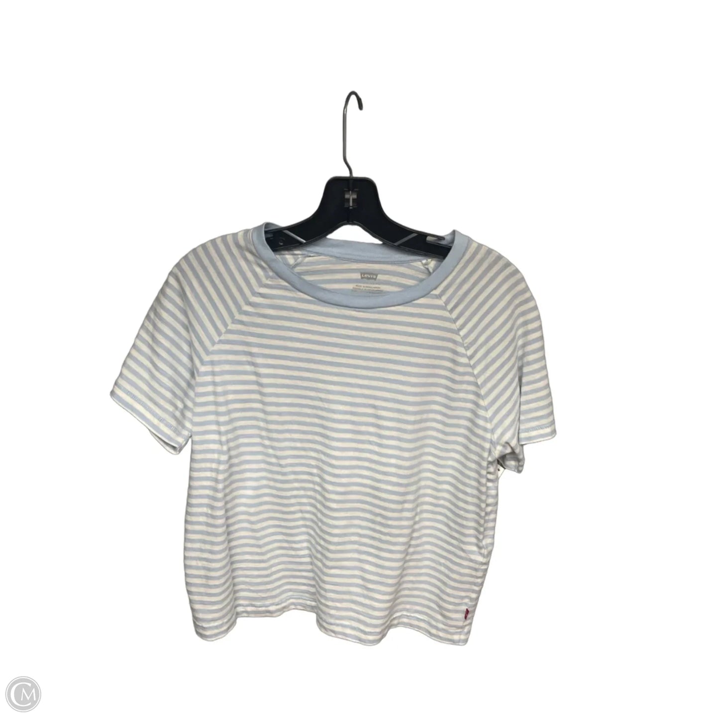 Top Short Sleeve Basic By Levis In Blue & Cream, Size: M