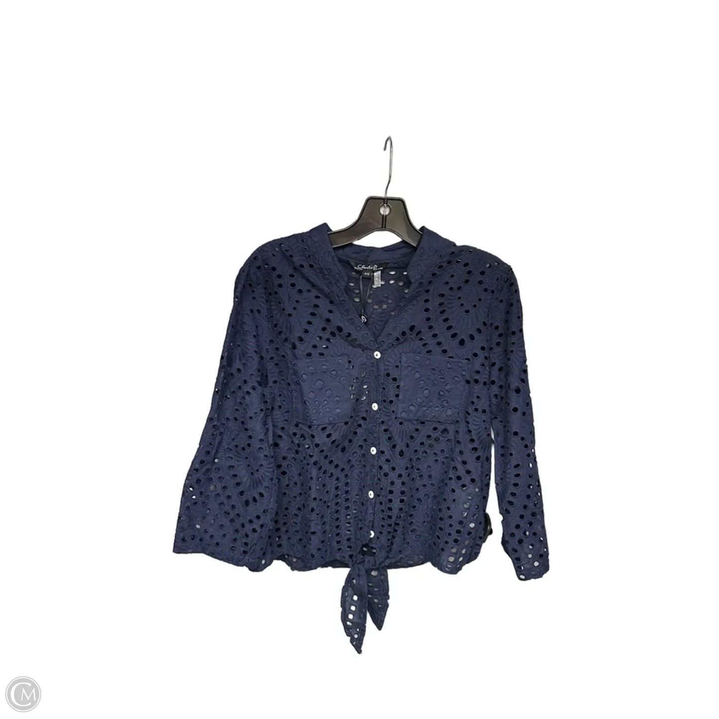 Top 3/4 Sleeve By Charlie B In Navy, Size: S