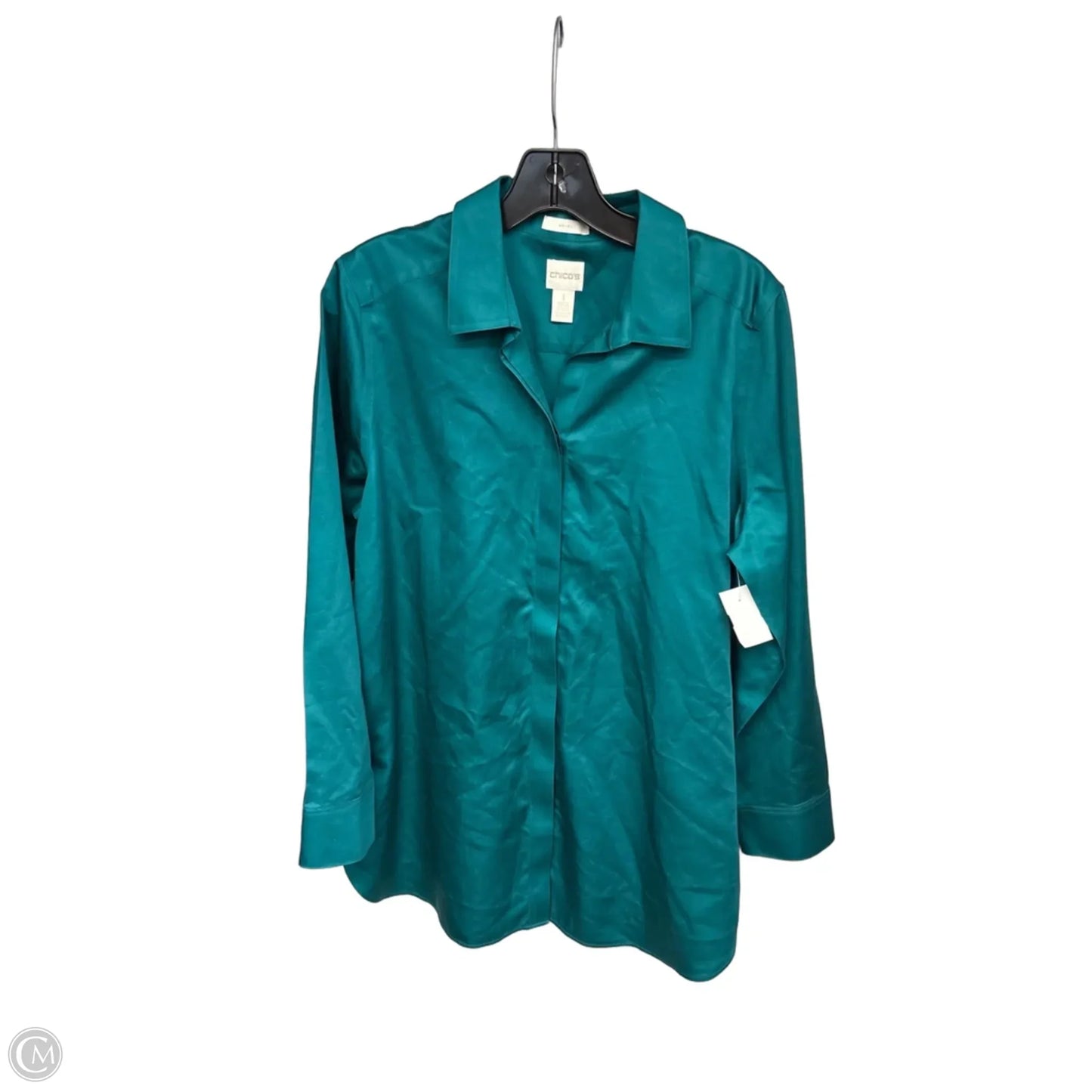 Top Long Sleeve By Chicos In Green, Size: L