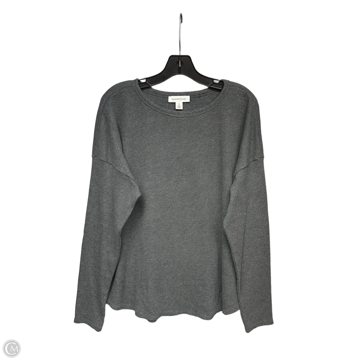 Top Long Sleeve By Treasure And Bond In Grey, Size: M
