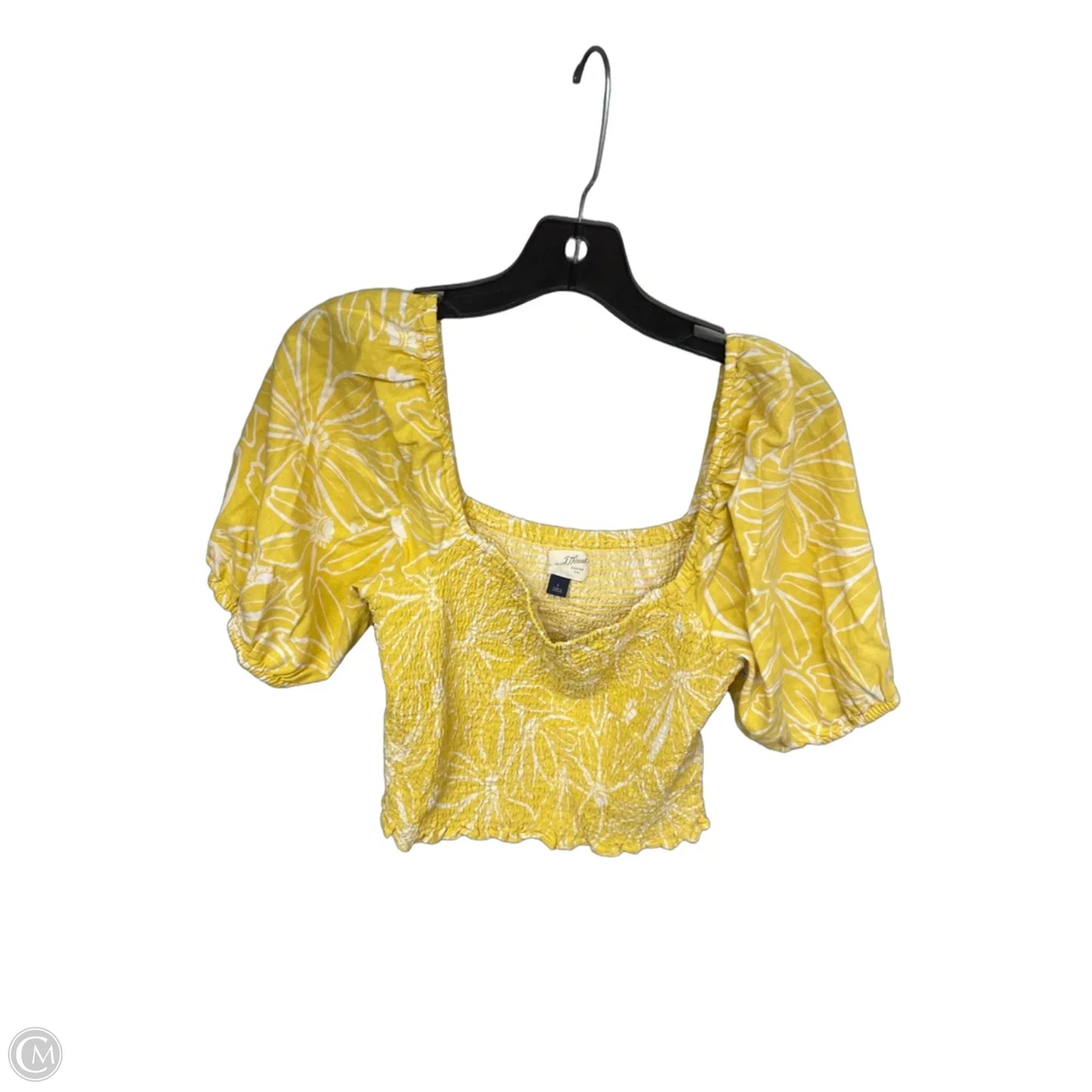 Top Short Sleeve By Universal Thread In White & Yellow, Size: L