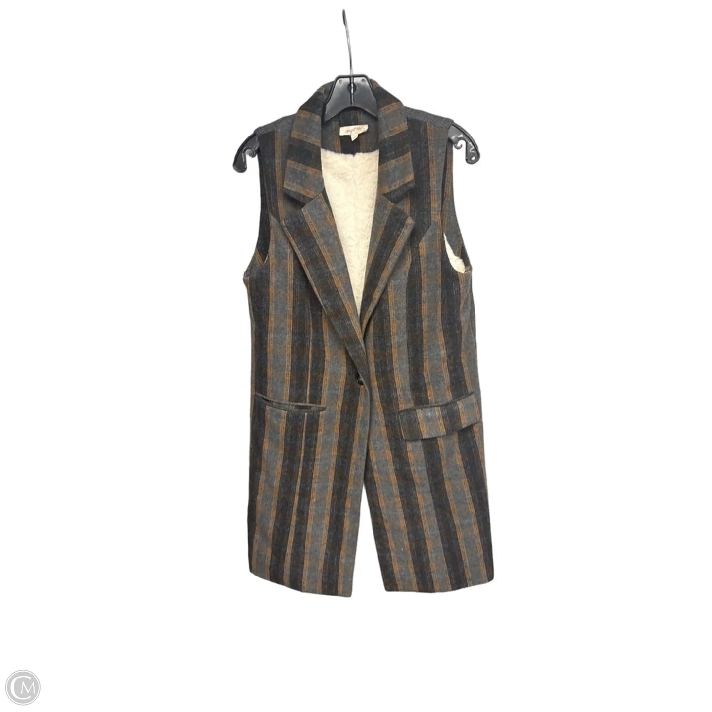 Vest Fleece By Mystree In Black & Brown, Size: M