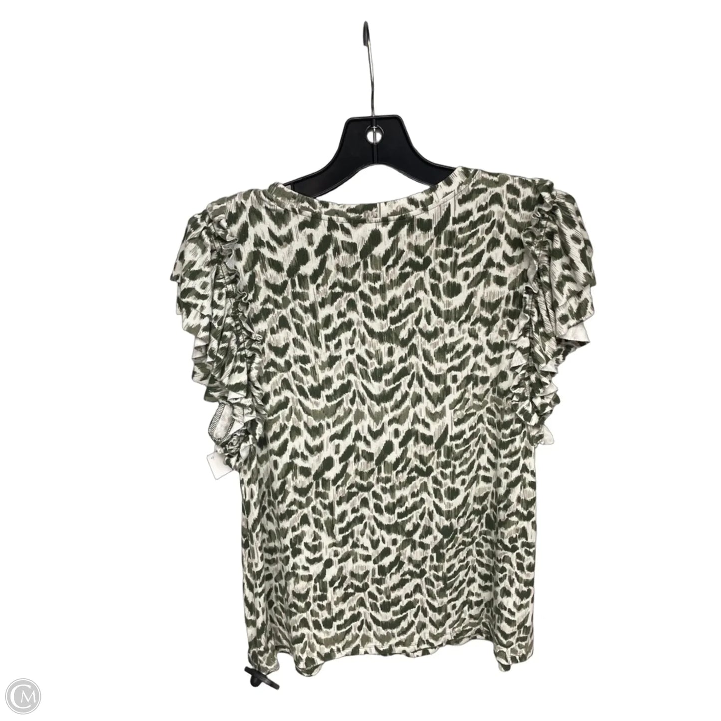 Top Short Sleeve By Dr2 In Green & Grey, Size: L