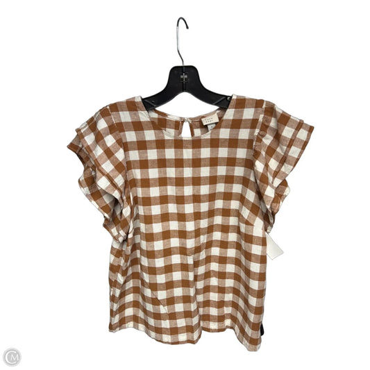 Top Short Sleeve By A New Day In Orange & White, Size: S
