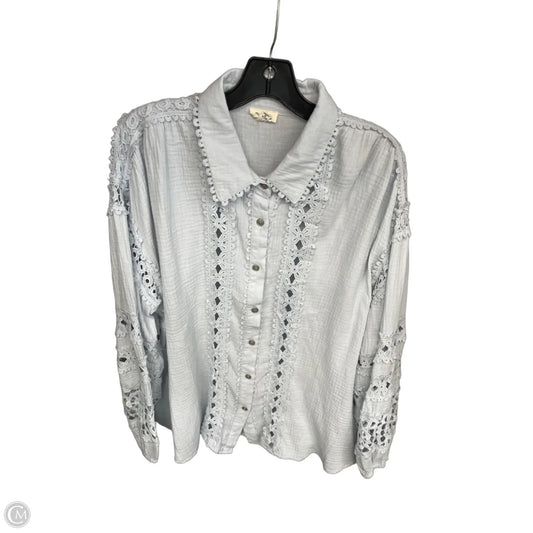 Top Long Sleeve By Pol In Blue, Size: L