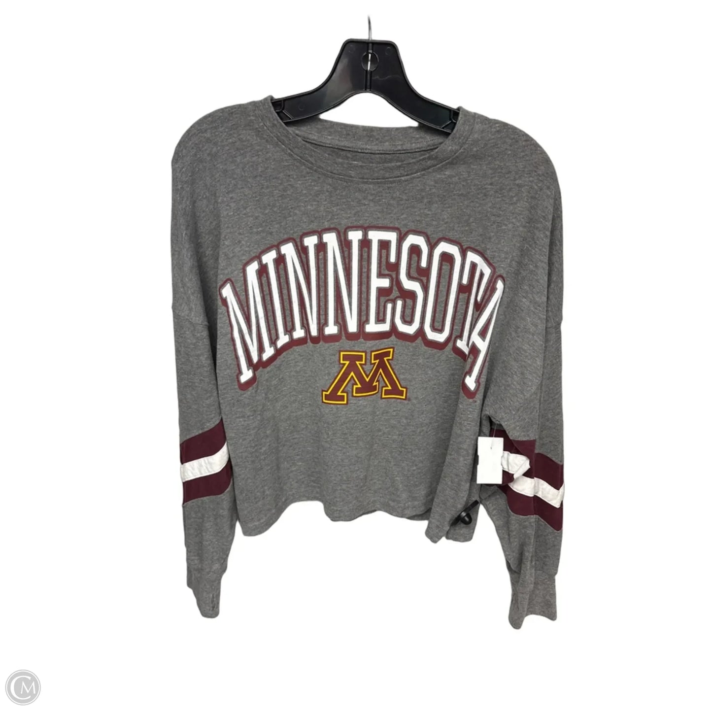 Athletic Top Long Sleeve Crewneck By Clothes Mentor In Grey & Red, Size: S