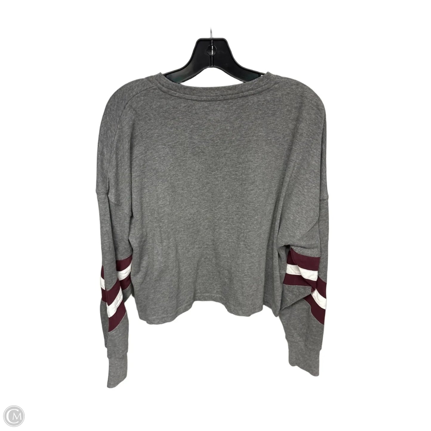 Athletic Top Long Sleeve Crewneck By Clothes Mentor In Grey & Red, Size: S