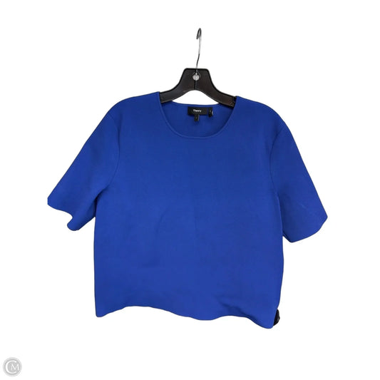 Top Short Sleeve By Theory In Blue, Size: L