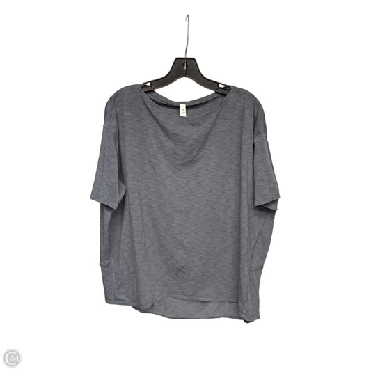 Athletic Top Short Sleeve By Lululemon In Grey, Size: 12