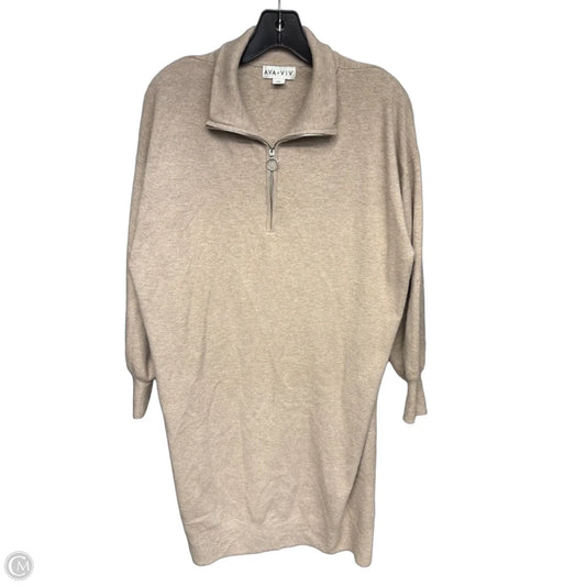 Dress Casual Midi By Ava & Viv In Beige, Size: 1x