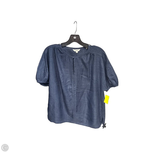 Top Short Sleeve By Max Studio In Blue Denim, Size: Xl