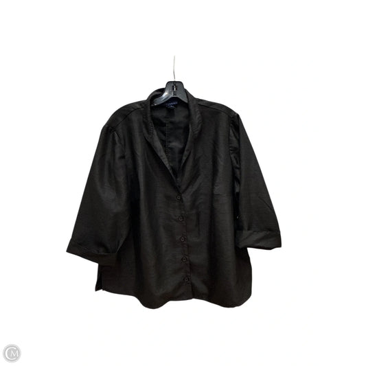 Blouse 3/4 Sleeve By Venezia In Black, Size: 1x