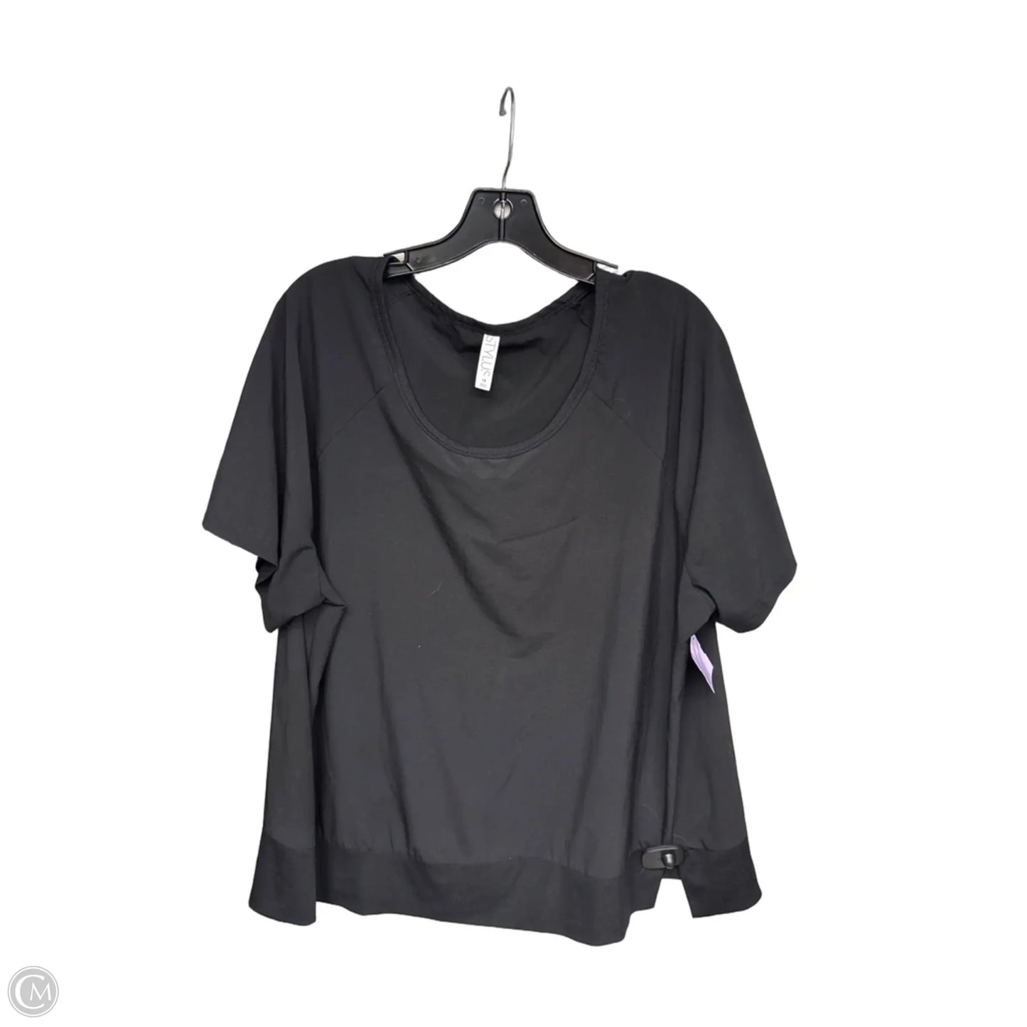 Top Short Sleeve By Stylus In Black, Size: 1x