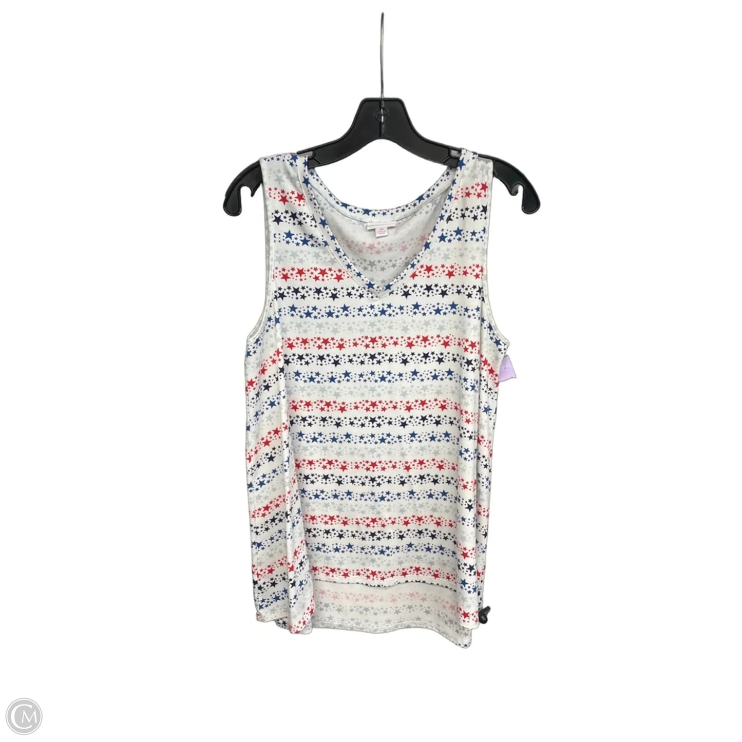 Top Sleeveless By Lularoe In Blue & Red & White, Size: M