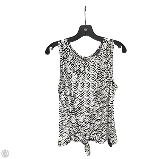 Top Sleeveless By Adrianna Papell In Polkadot Pattern, Size: L