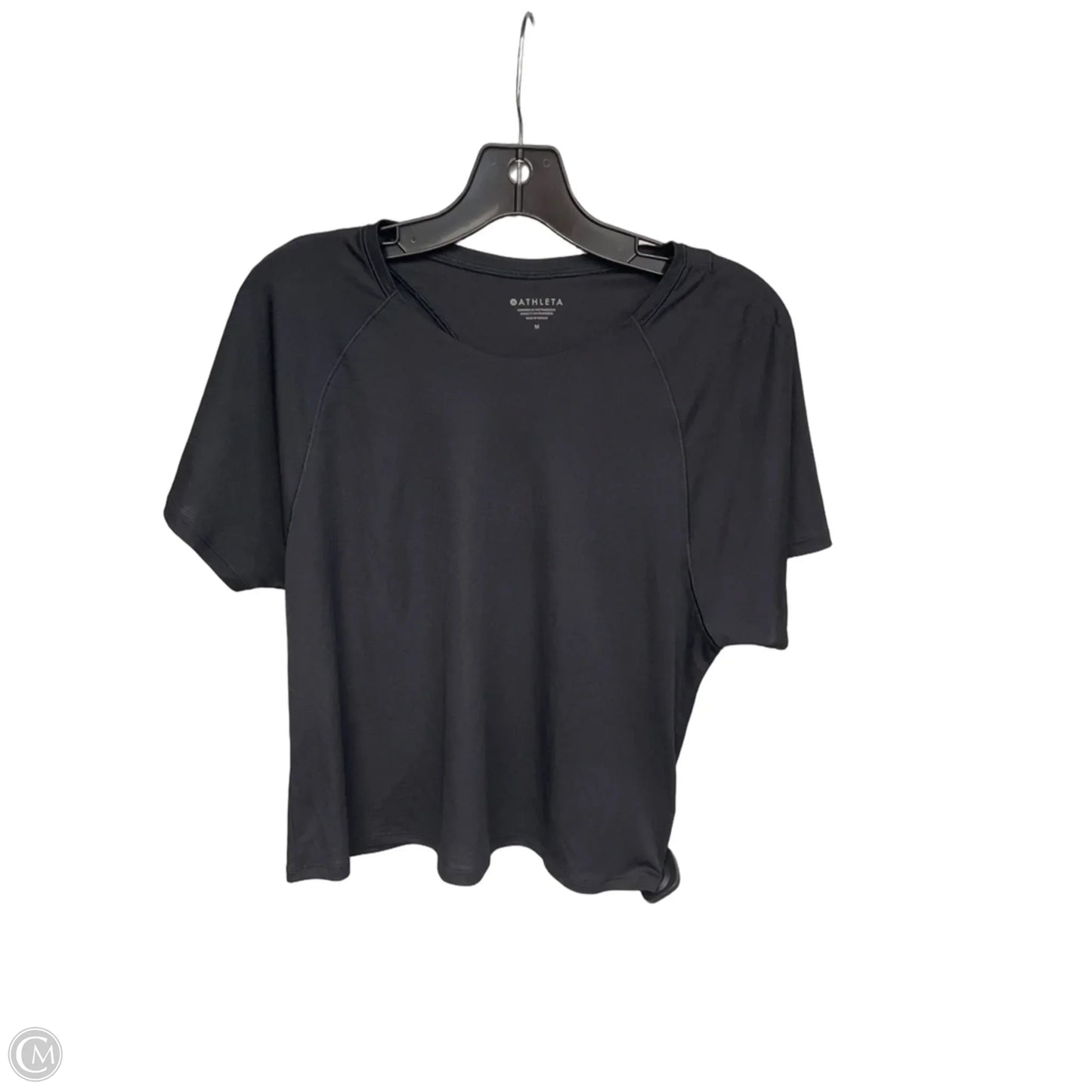 Athletic Top Short Sleeve By Athleta In Black, Size: M
