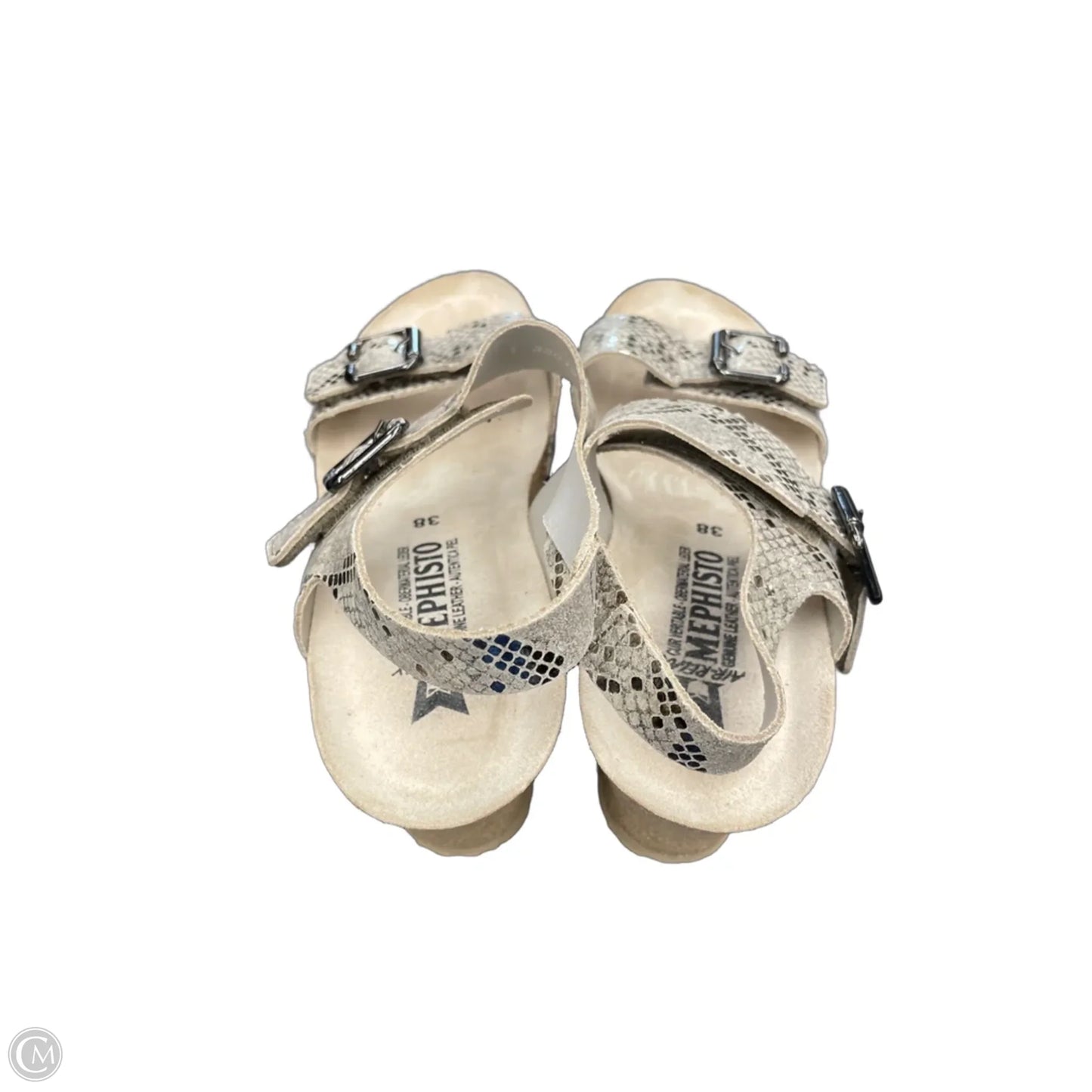 Sandals Heels Wedge By Mephisto In Beige, Size: 7.5