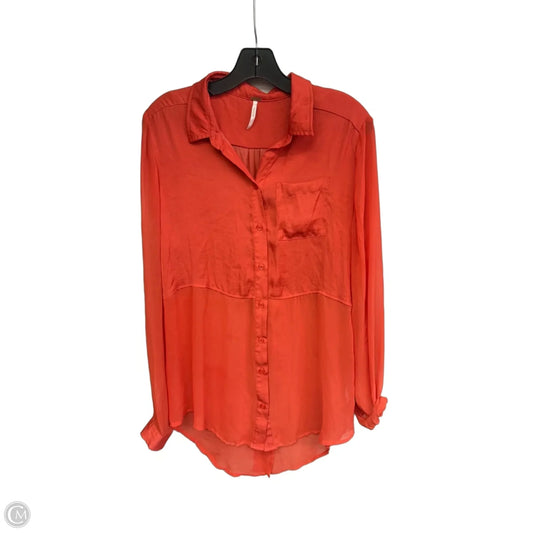 Top Long Sleeve By Free People In Orange, Size: M