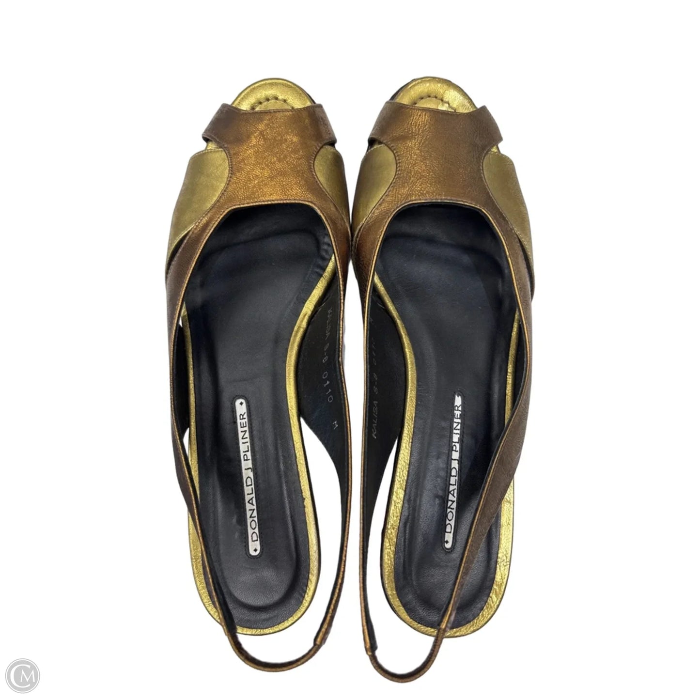 Sandals Heels Wedge By Donald Pliner In Bronze, Size: 10