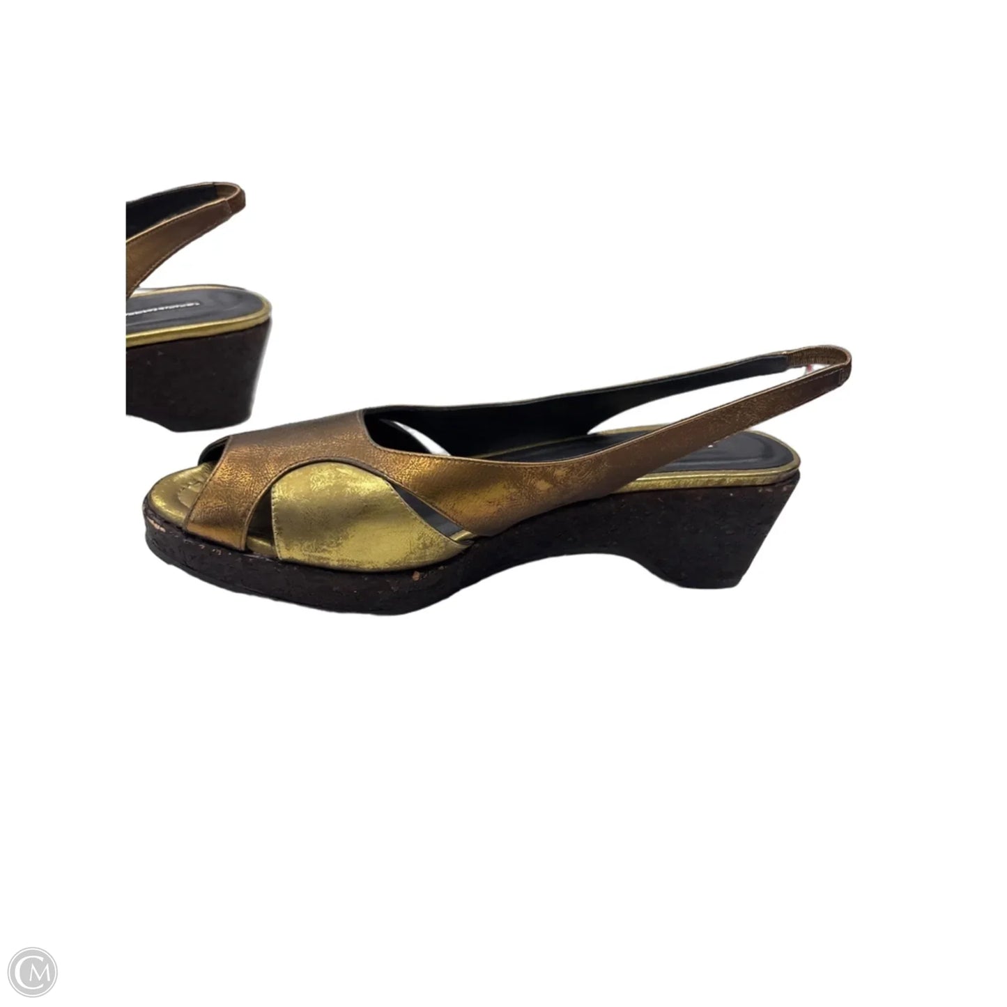 Sandals Heels Wedge By Donald Pliner In Bronze, Size: 10