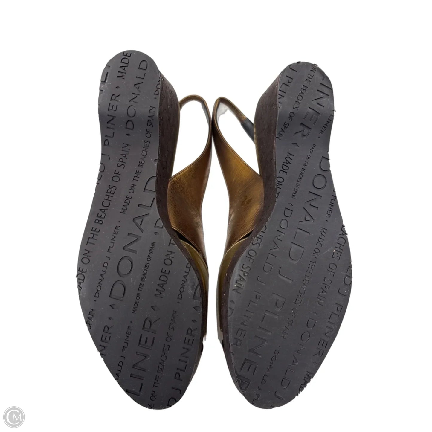 Sandals Heels Wedge By Donald Pliner In Bronze, Size: 10