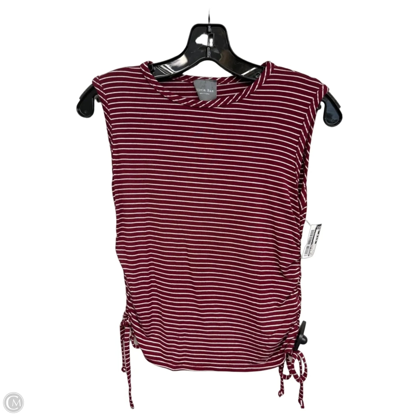 Top Sleeveless By Olivia Rae In Red & White, Size: S