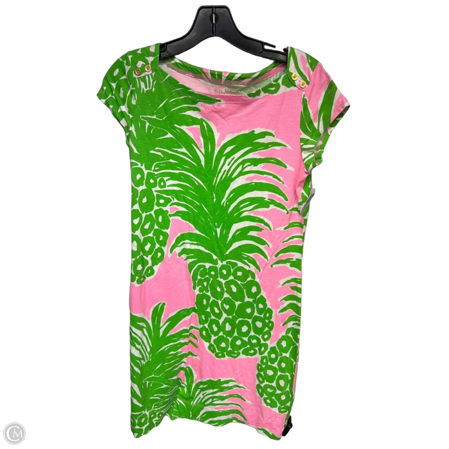 Dress Casual Short By Lilly Pulitzer In Green & Pink, Size: S