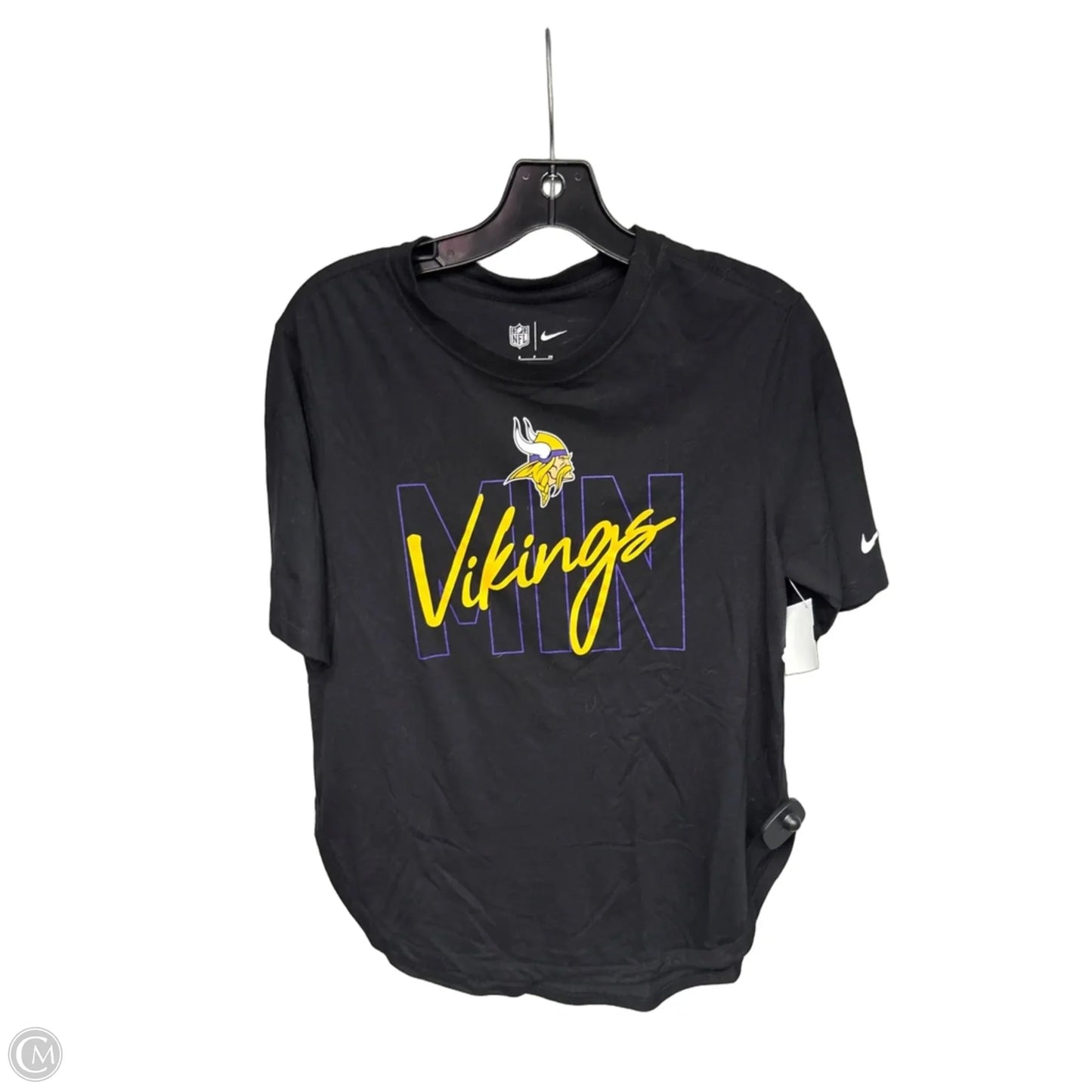 Athletic Top Short Sleeve By Nike In Black, Size: S