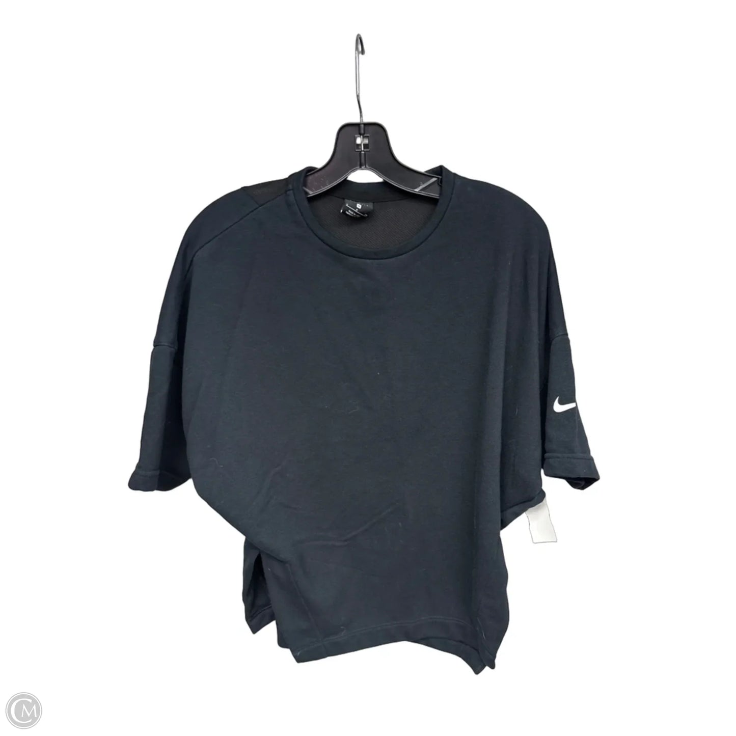 Athletic Top Short Sleeve By Nike In Black, Size: S