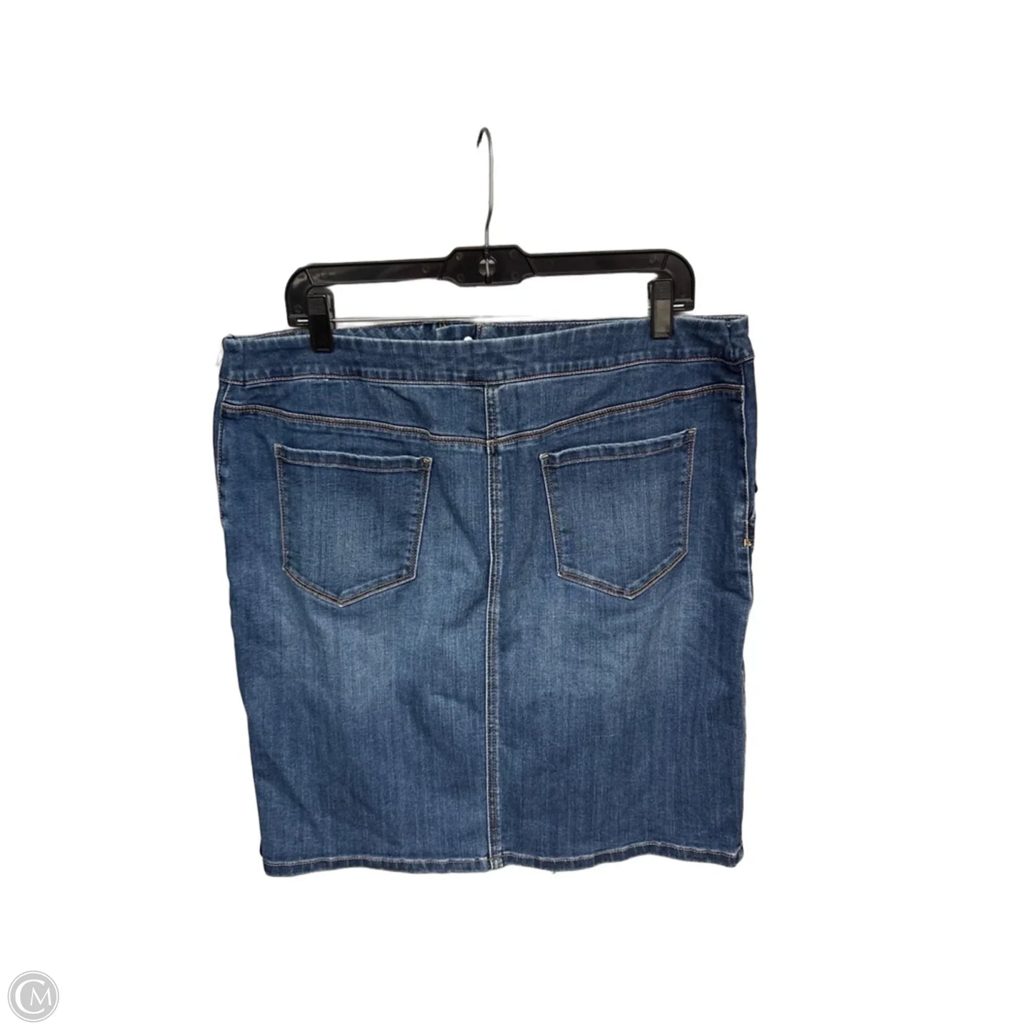 Skirt Midi By Chicos In Blue Denim, Size: Xl