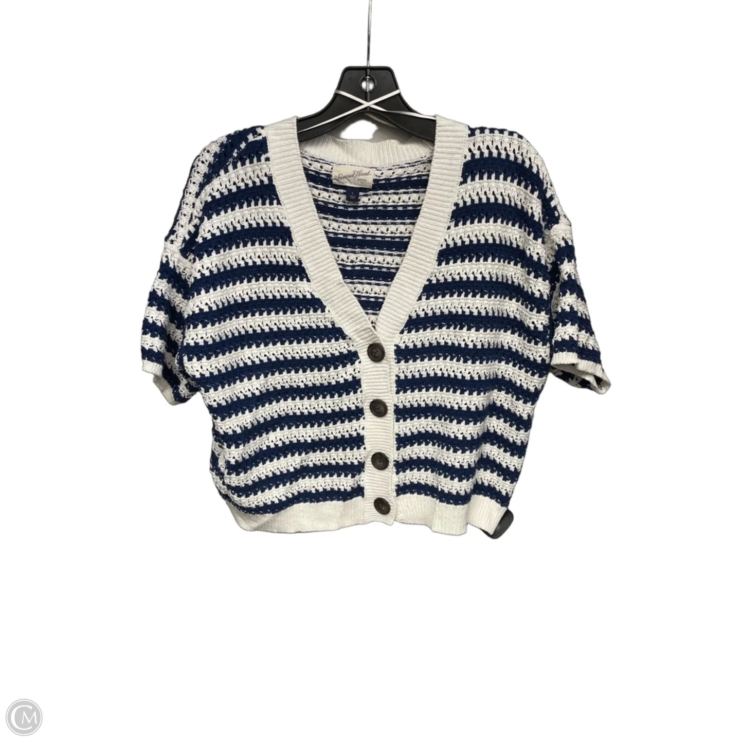Sweater Cardigan By Universal Thread In Blue & White, Size: S