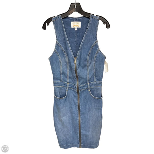Dress Casual Midi By Guess In Blue Denim, Size: M