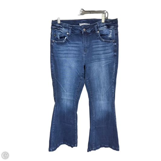 Jeans Flared By Maurices In Blue Denim, Size: 14