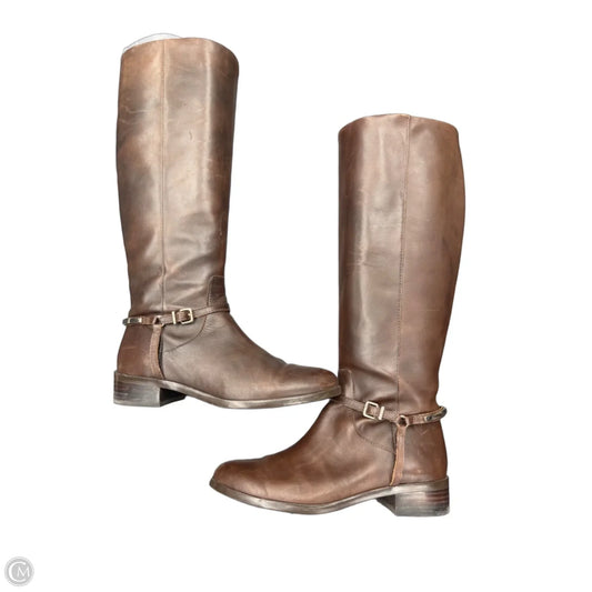 Boots Knee Flats By Clothes Mentor In Brown, Size: 7.5