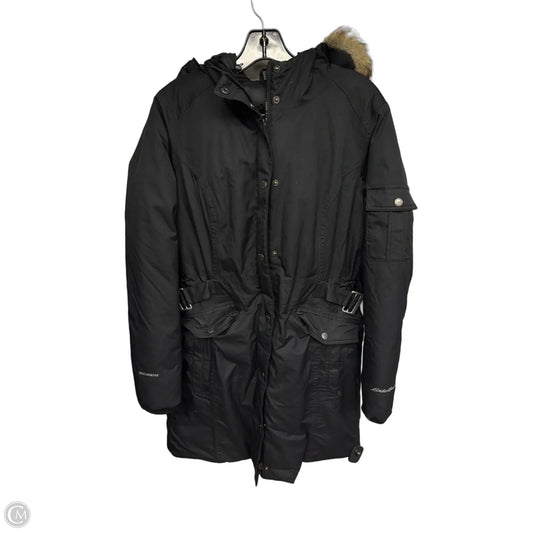 Coat Parka By Eddie Bauer In Black, Size: M