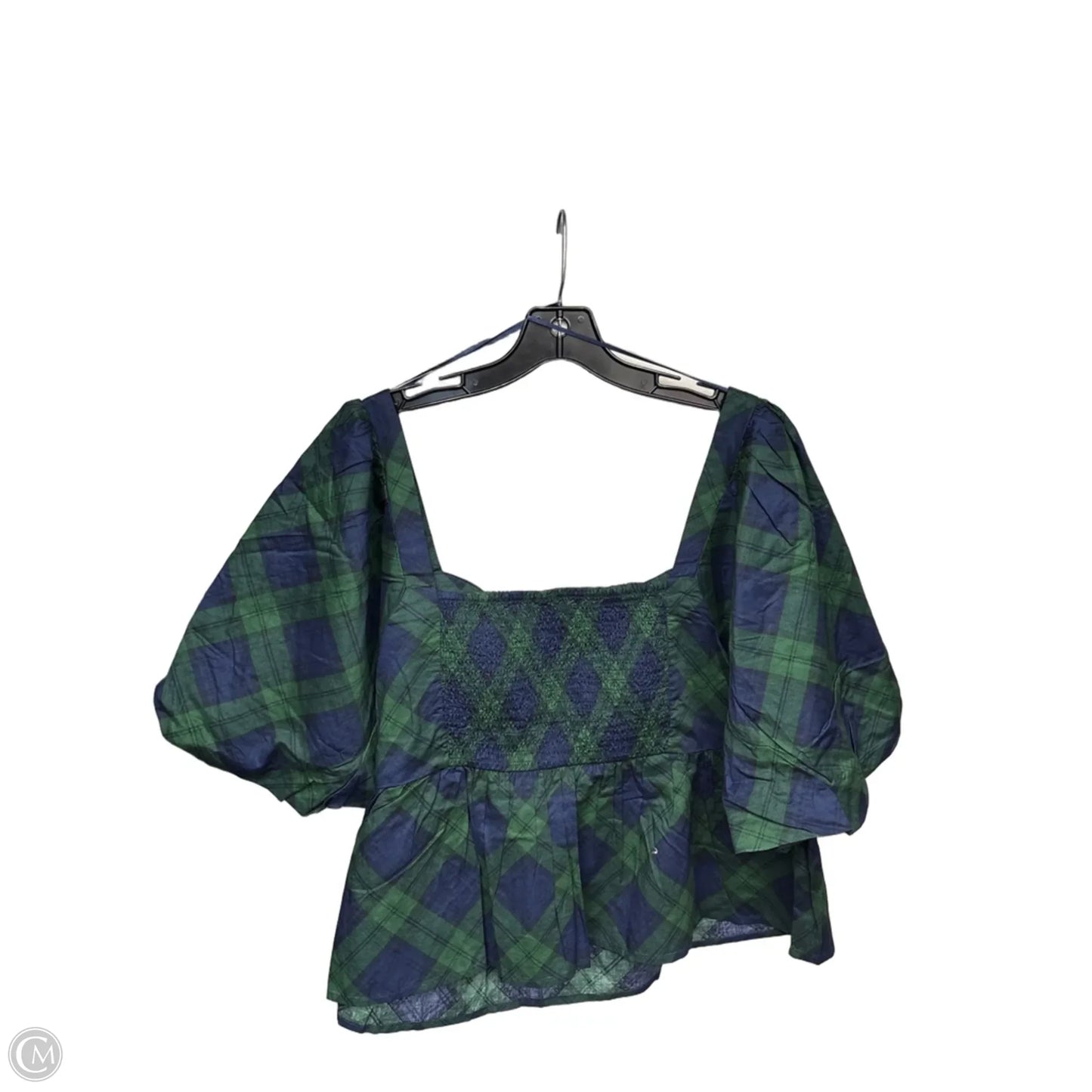 Top Short Sleeve By Old Navy In Plaid Pattern, Size: 2x