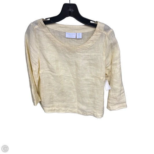 Top 3/4 Sleeve By Cmc In Yellow, Size: S