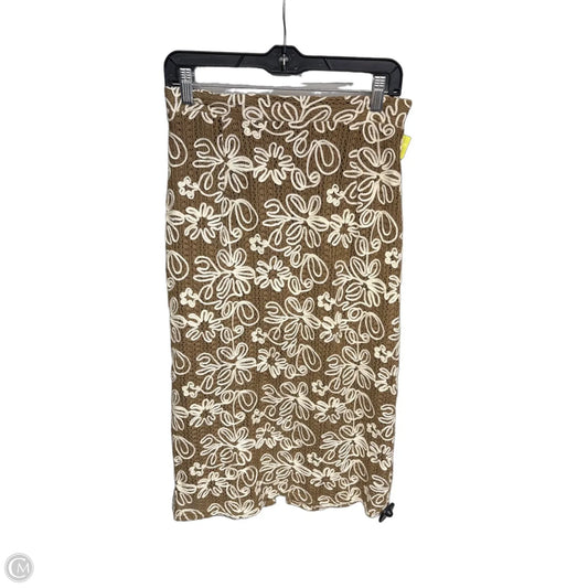 Skirt Midi By Voy In Tan & White, Size: S