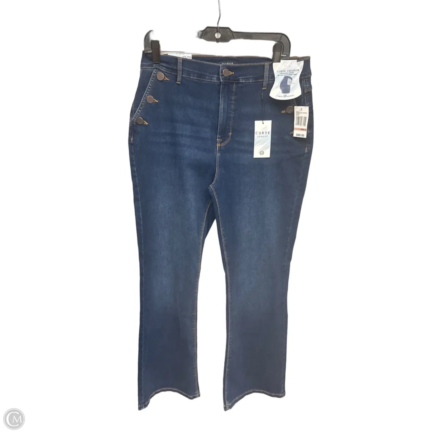 Jeans Jeggings By Curve Appeal In Blue Denim, Size: 12