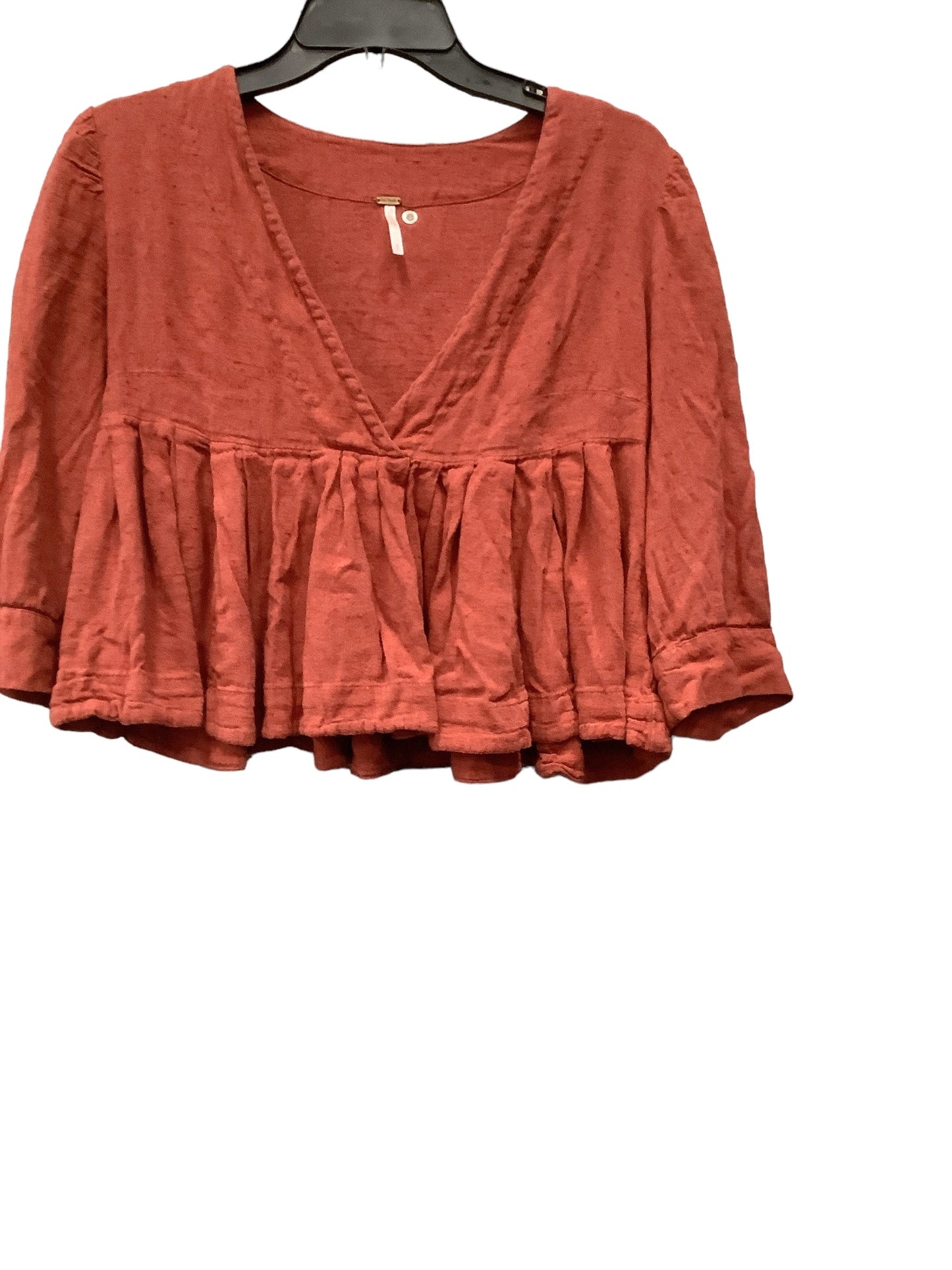 Red Top 3/4 Sleeve Free People, Size S