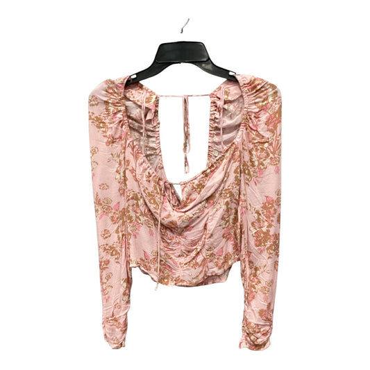 Top Long Sleeve By Free People In Pink, Size: S